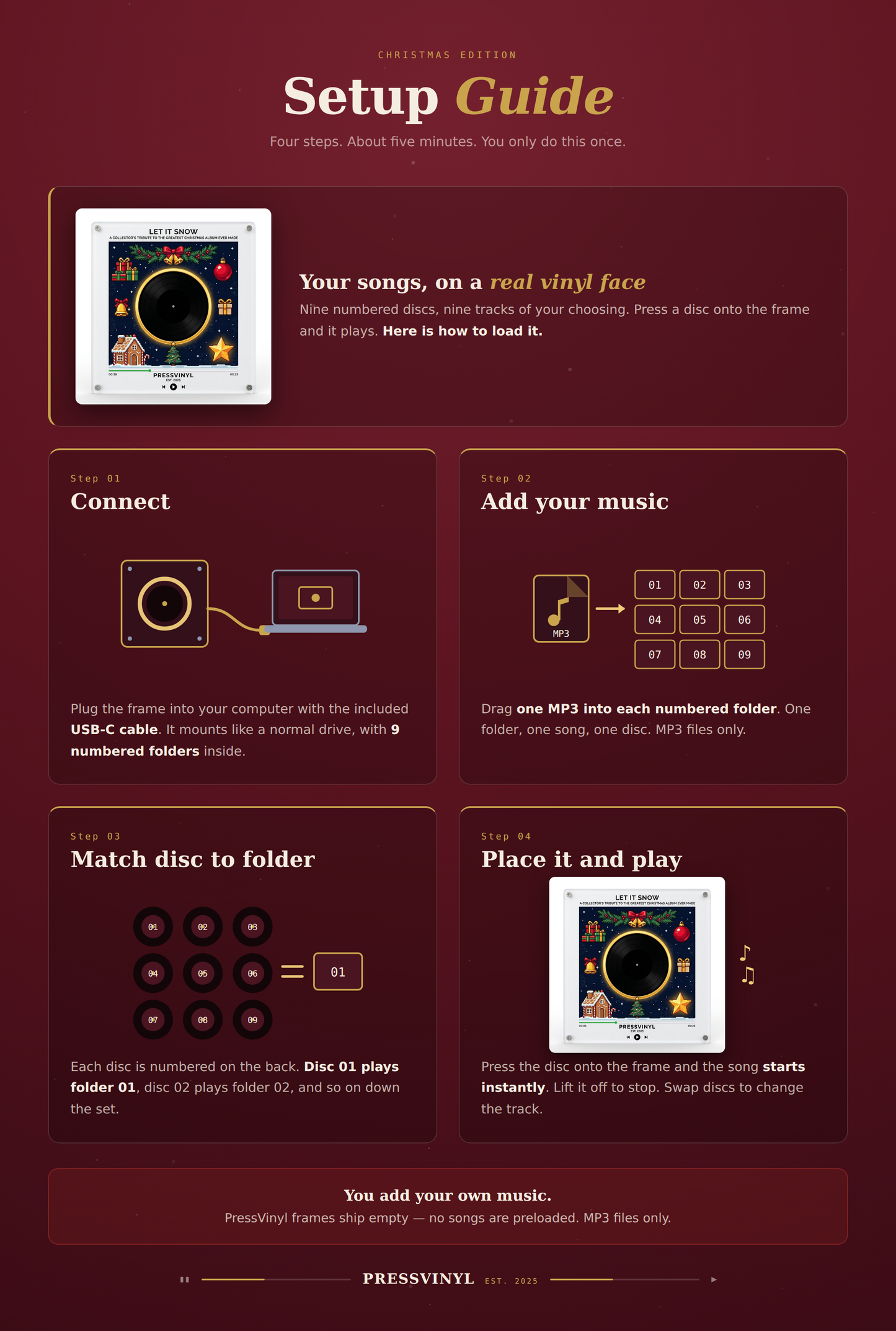 PressVinyl Magnetic Music Frame